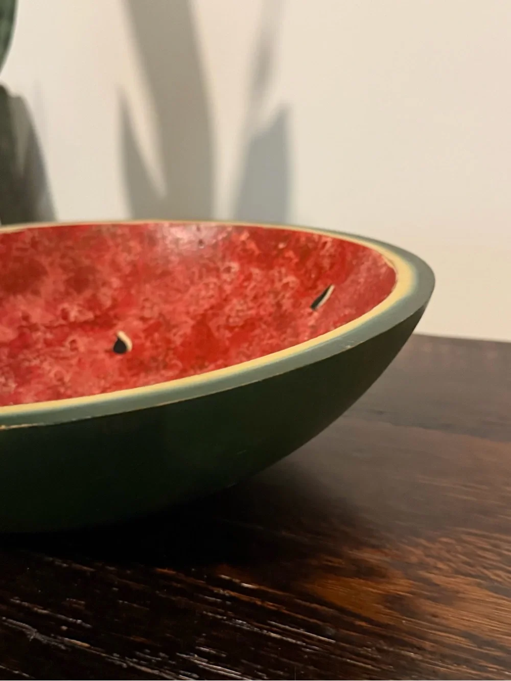 Decorative Watermelon Wooden Bowl Vintage